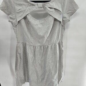 Lucky 13 Homecoming Hangover Peek a Boo Cream Blue Seersucker Cotton Mini Large